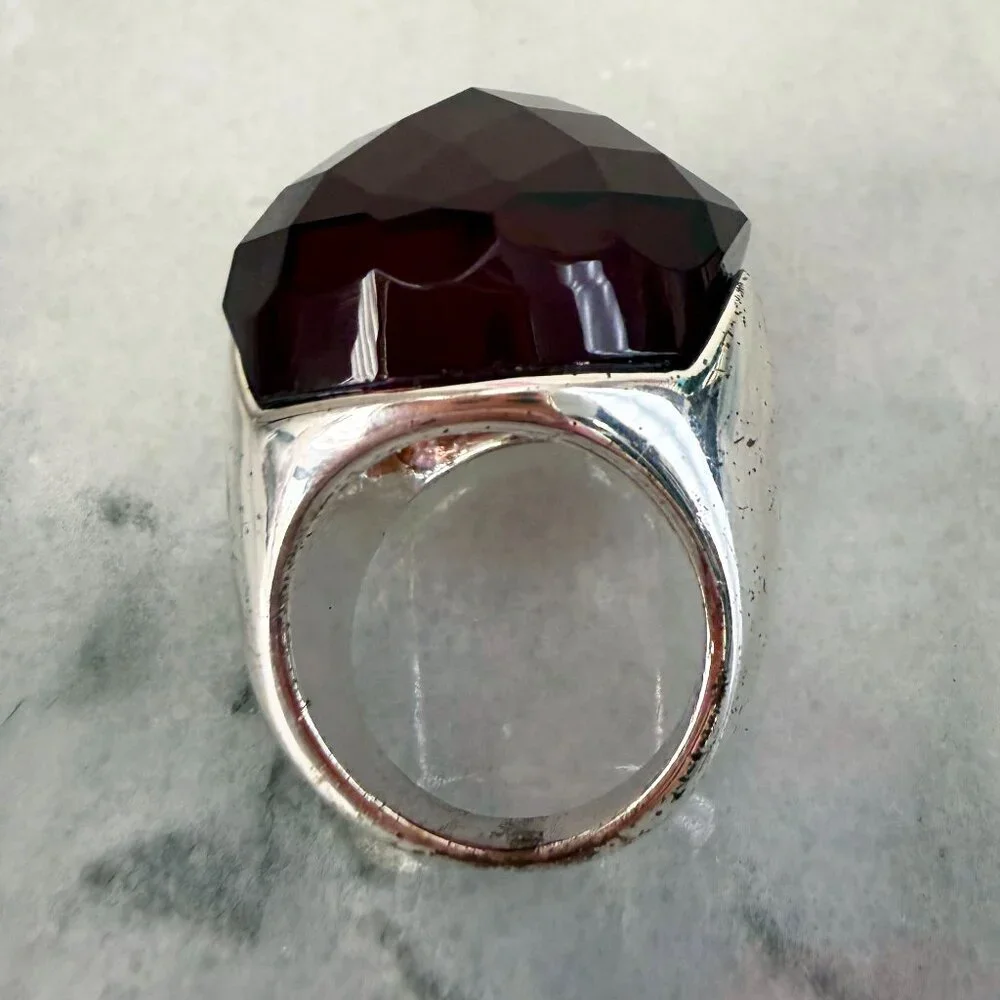 Huge Red / Deep Fuchsia Fun Statement Cocktail ring - 5.25 - Picture 10 of 16
